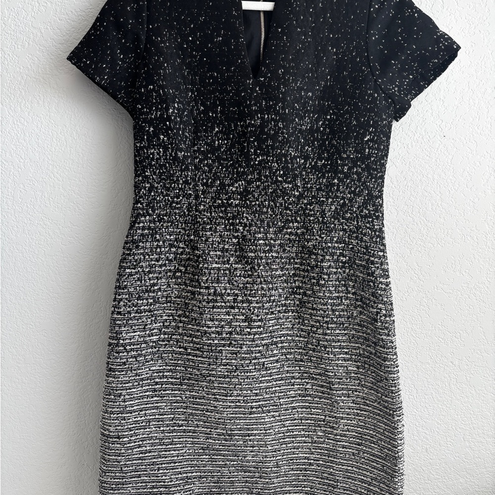 Karl Lagerfeld Black and Silver Sheath Mini Dress